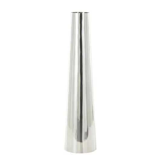 Silver Stainless Steel Metal Minimalistic Tall Floor Cone Vase